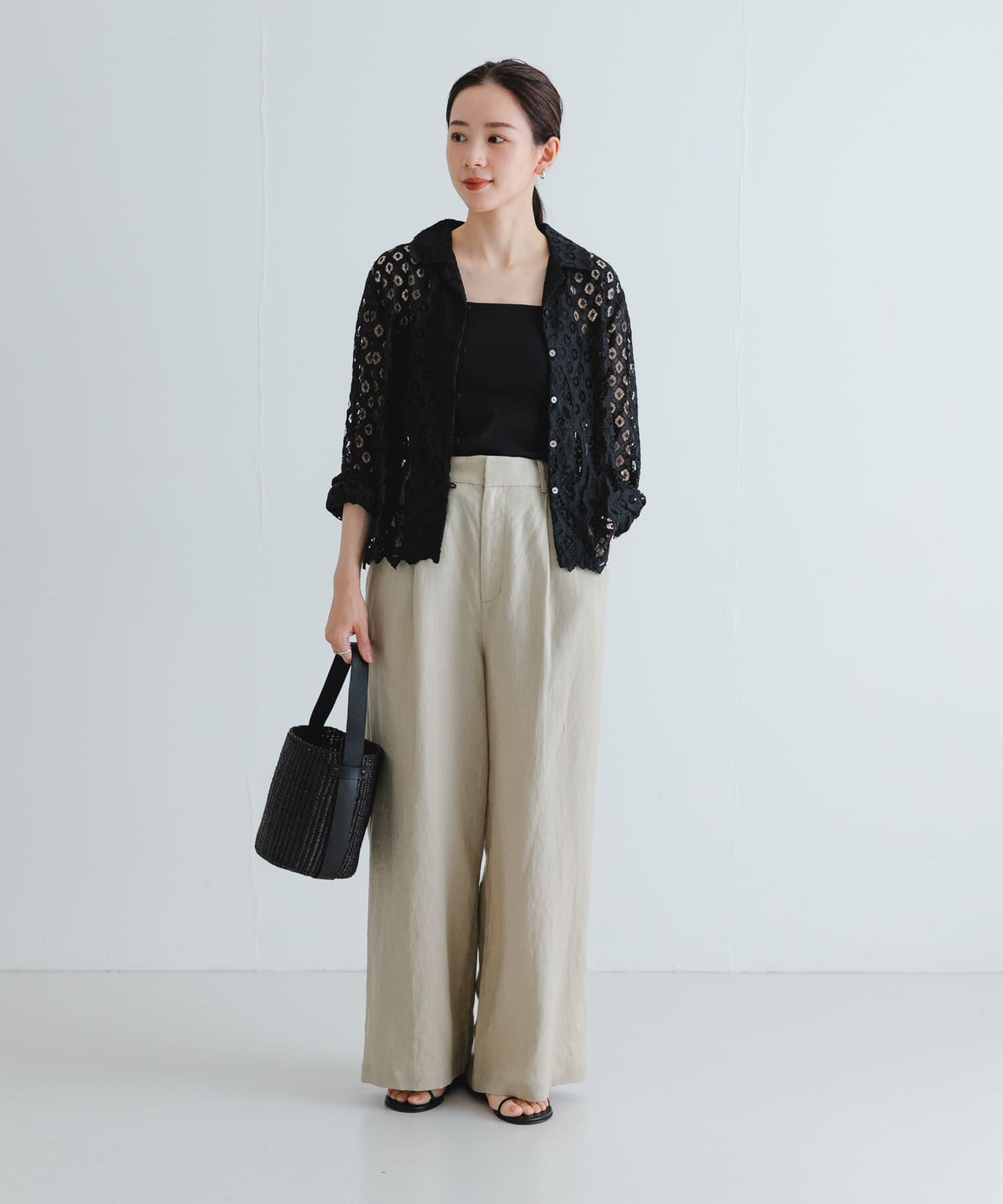 URBAN RESEARCH「インドレースオープンカラーシャツ」|シャツ・ブラウス|