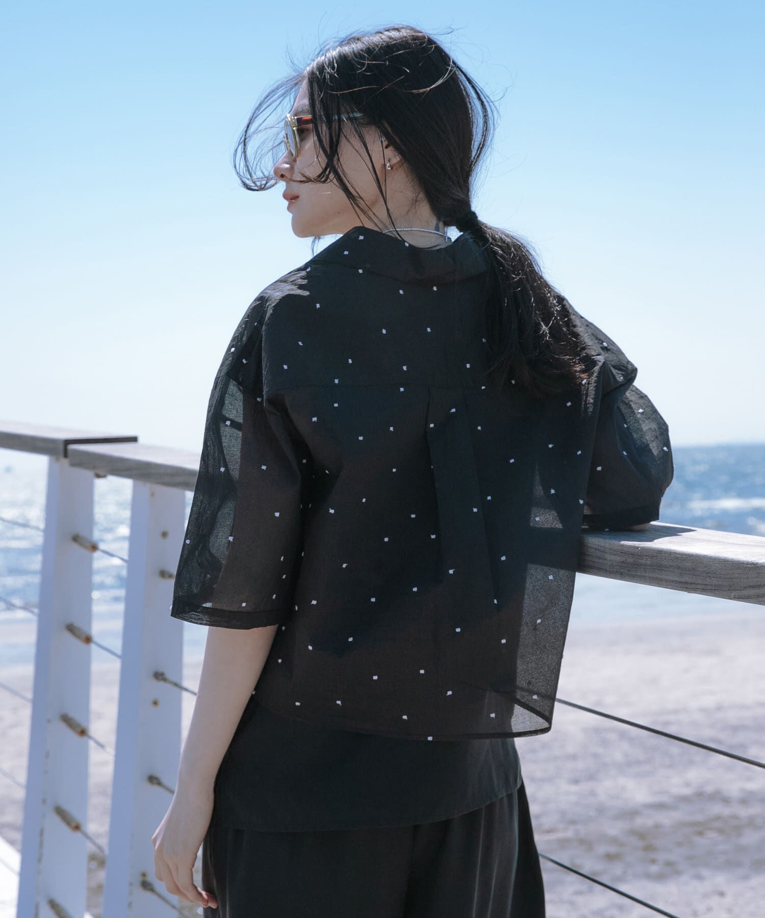 URBAN RESEARCH「new basic　オーガンジードットオープンカラーシャツ」|シャツ・ブラウス|