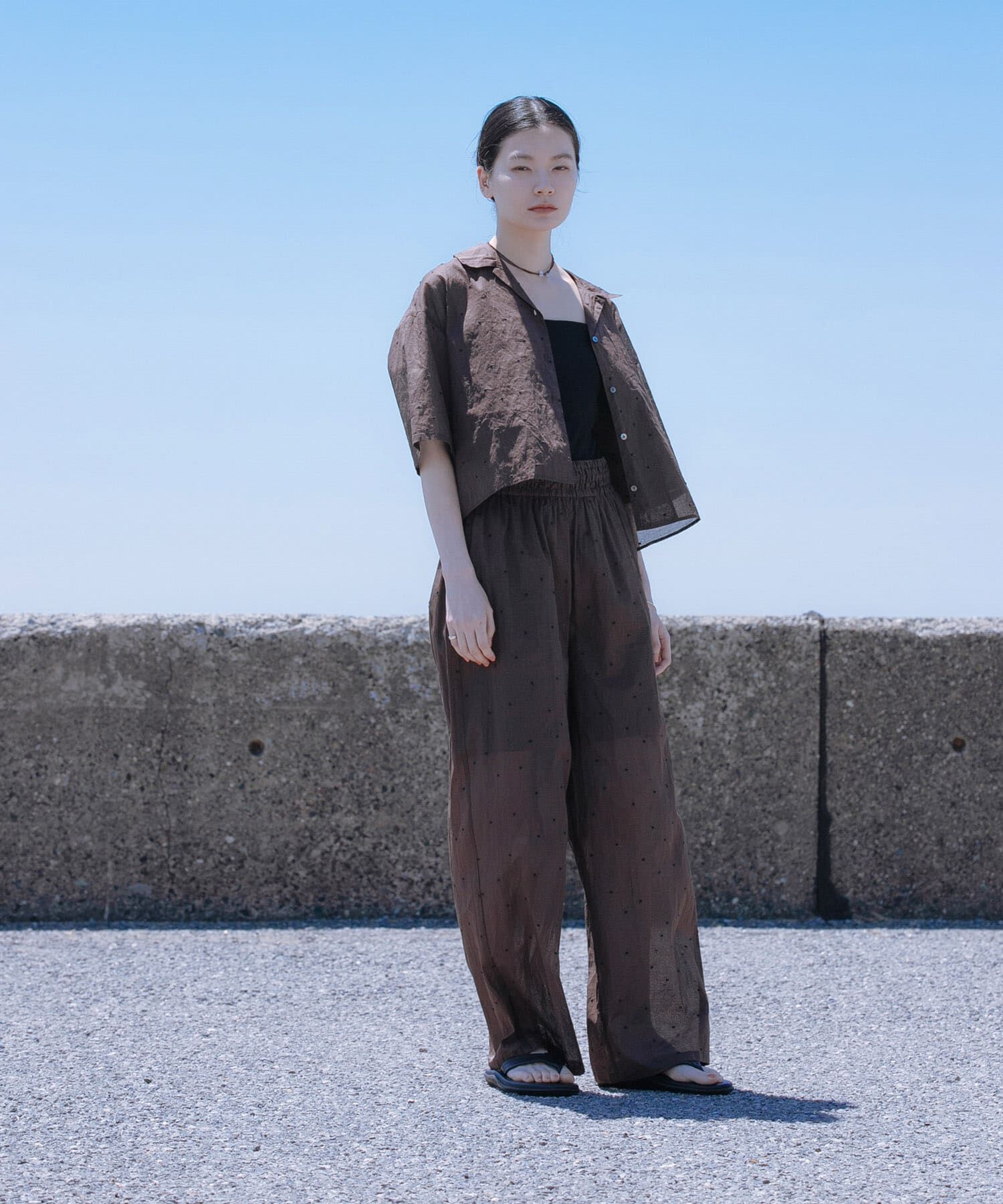 URBAN RESEARCH「new basic　オーガンジードットオープンカラーシャツ」|シャツ・ブラウス|