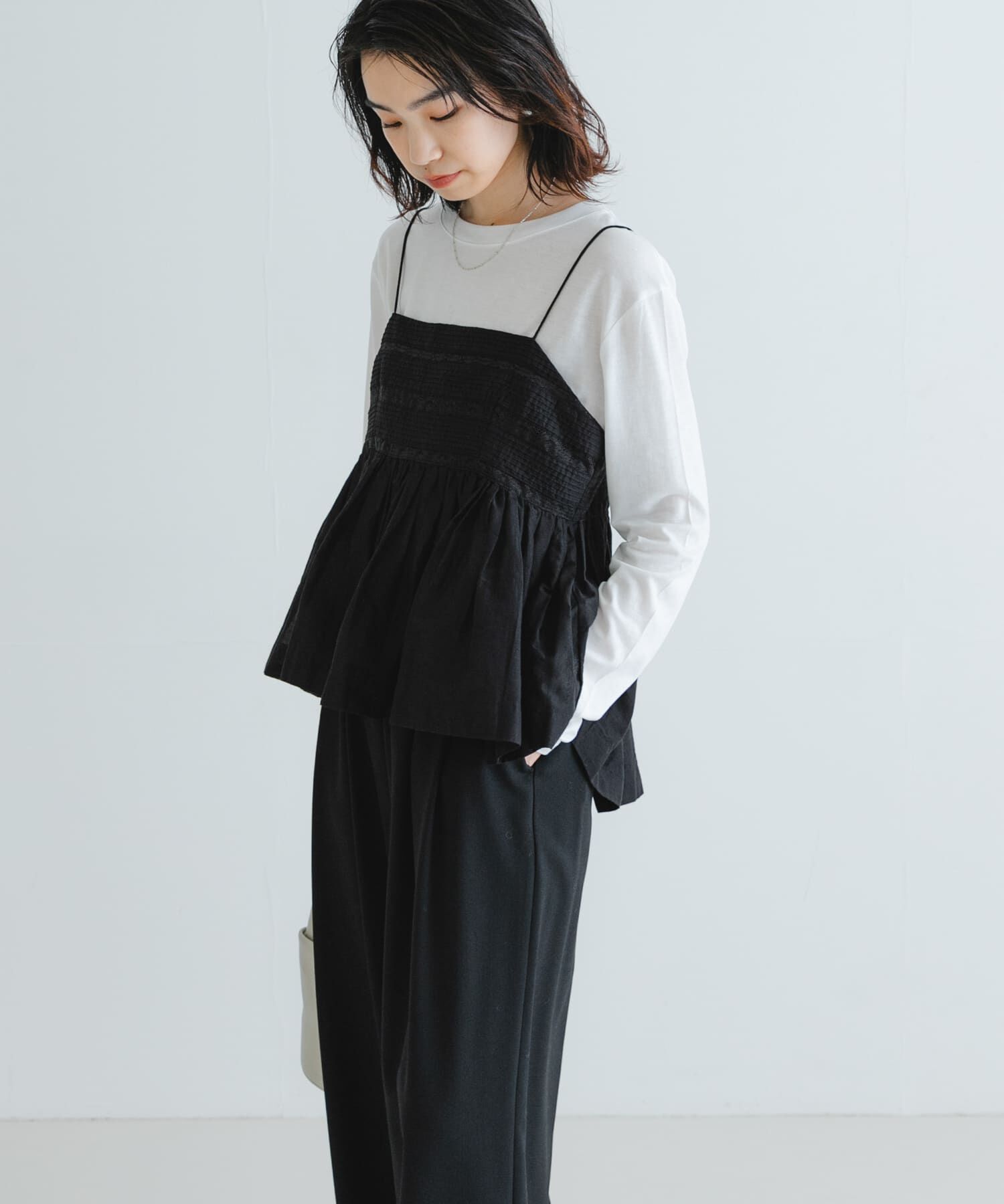 URBAN RESEARCH「レース切り替えキャミブラウス」|キャミソール|