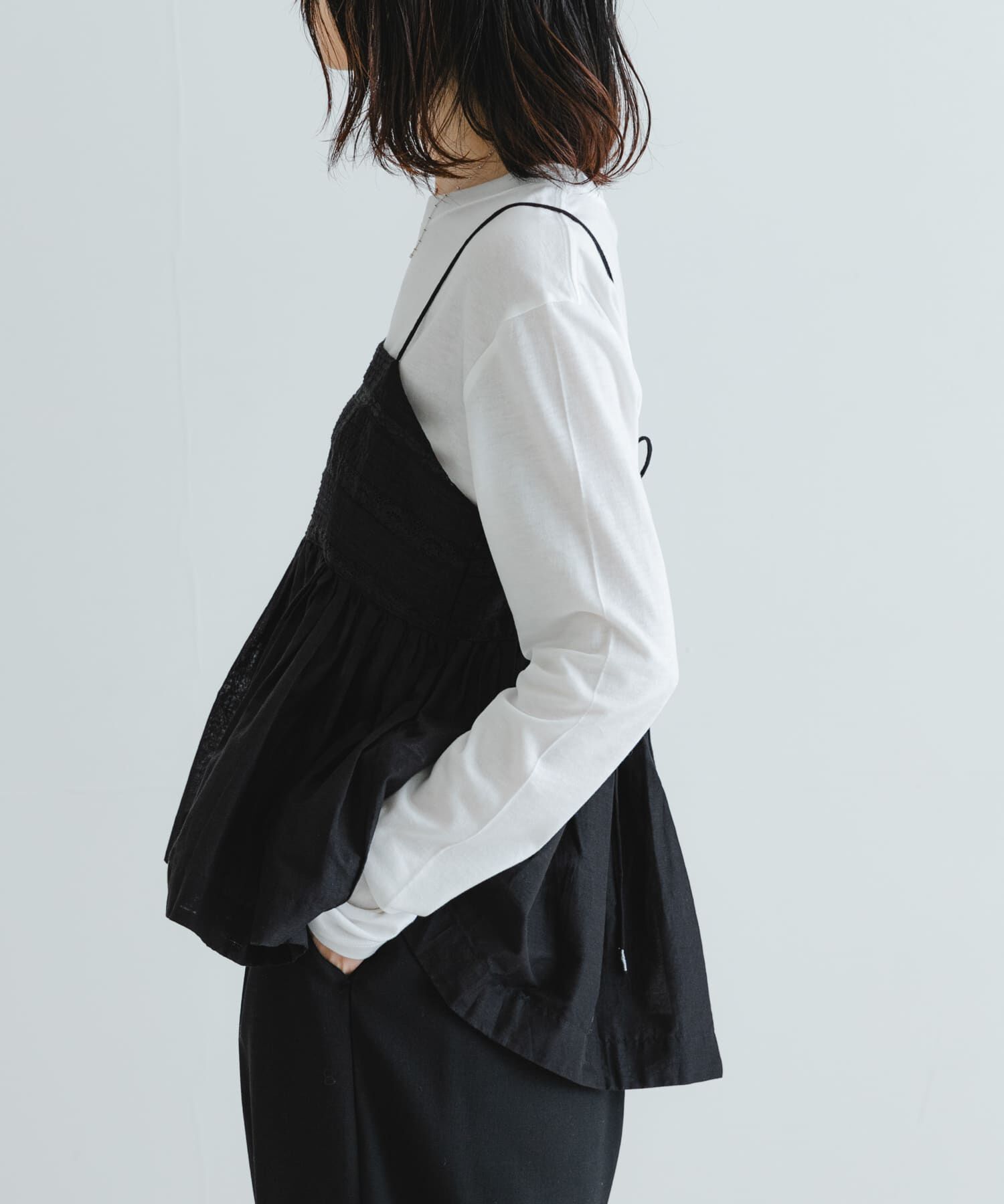 URBAN RESEARCH「レース切り替えキャミブラウス」|キャミソール|