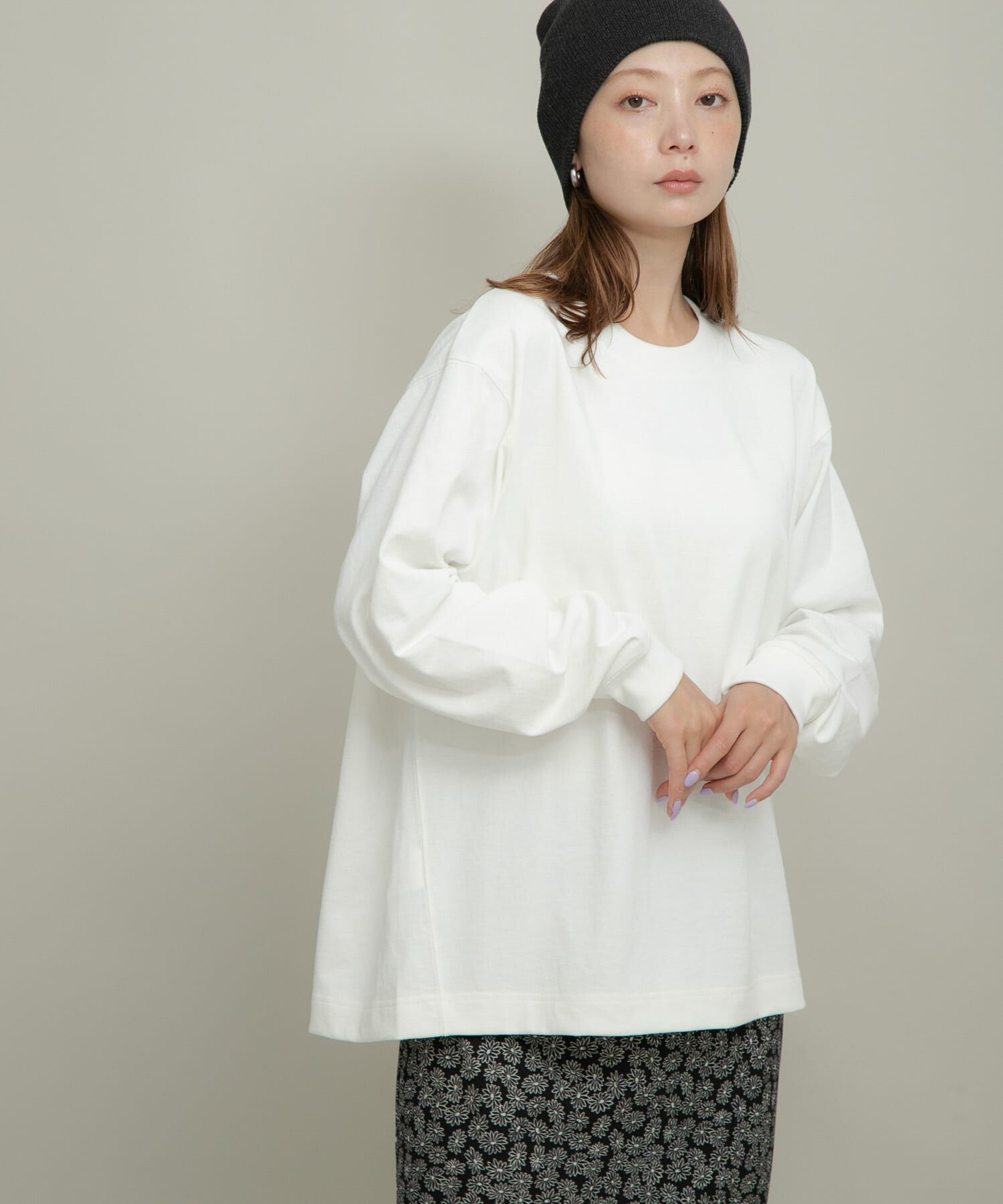 Sonny Label 「UpDRIFT ルーズフィットロングTシャツ」|Tシャツ・カットソー|オフホワイト