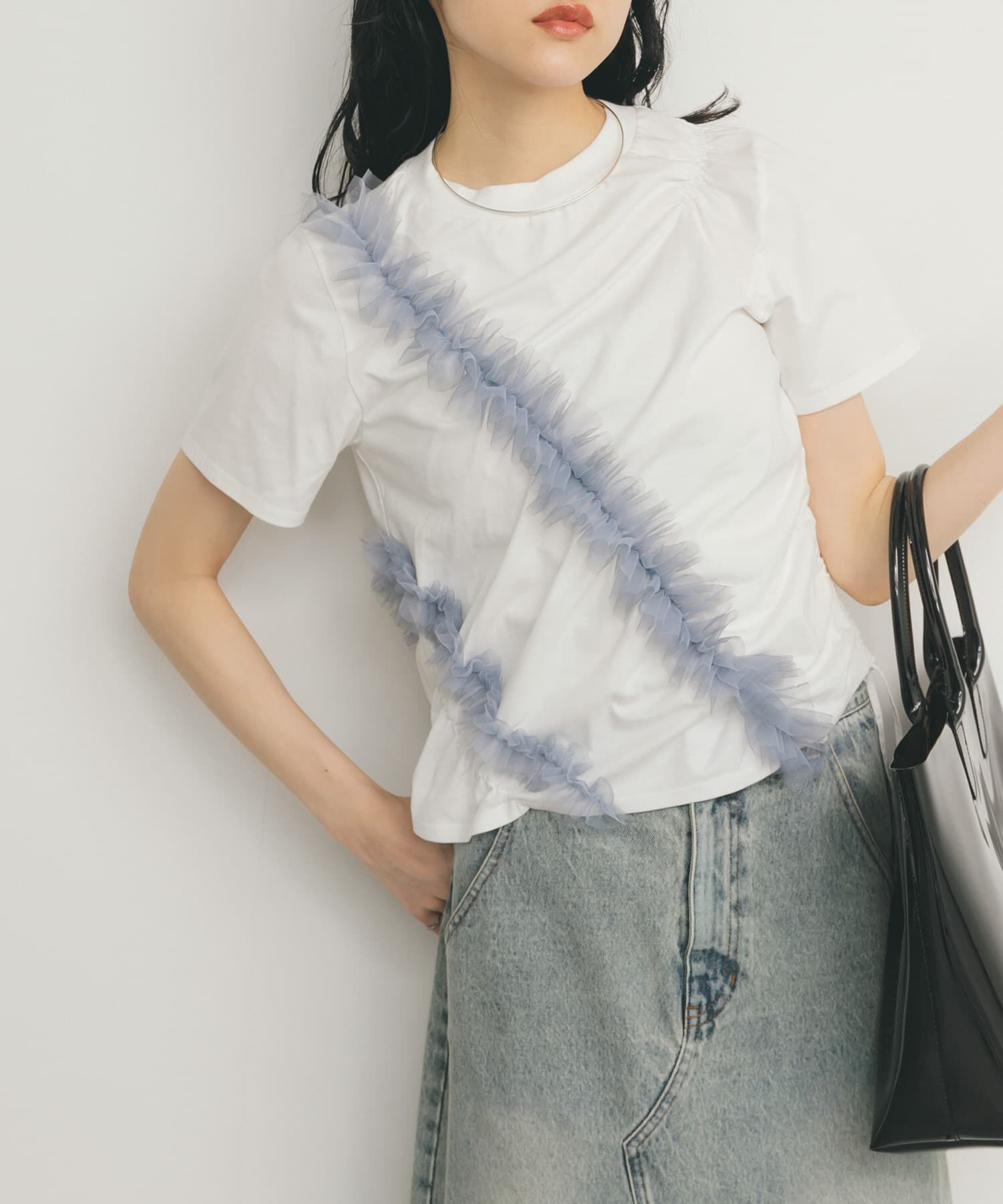  「シャーリングフリルTEE」|Tシャツ・カットソー|