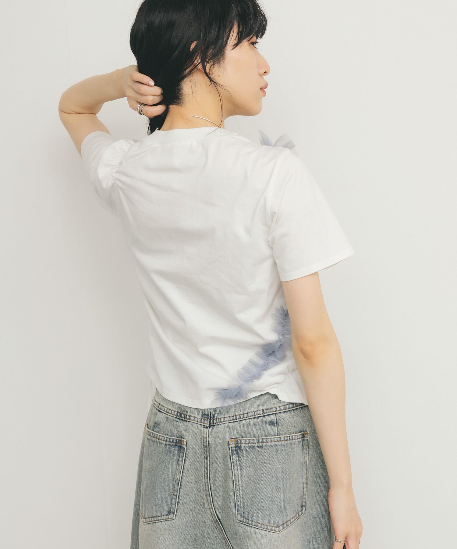  「シャーリングフリルTEE」|Tシャツ・カットソー|