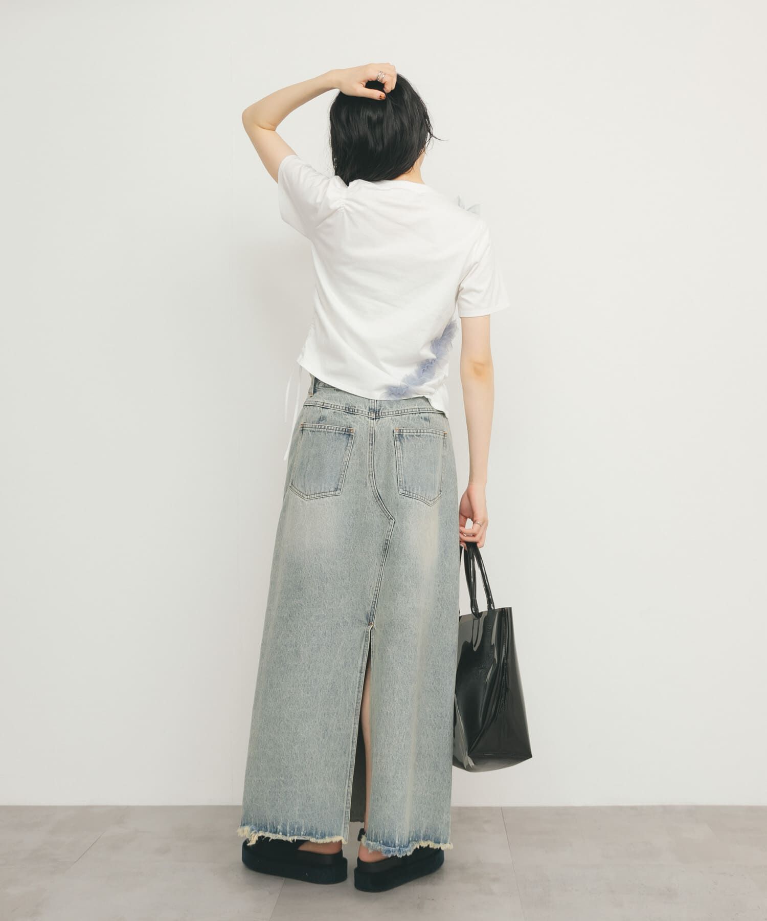  「シャーリングフリルTEE」|Tシャツ・カットソー|