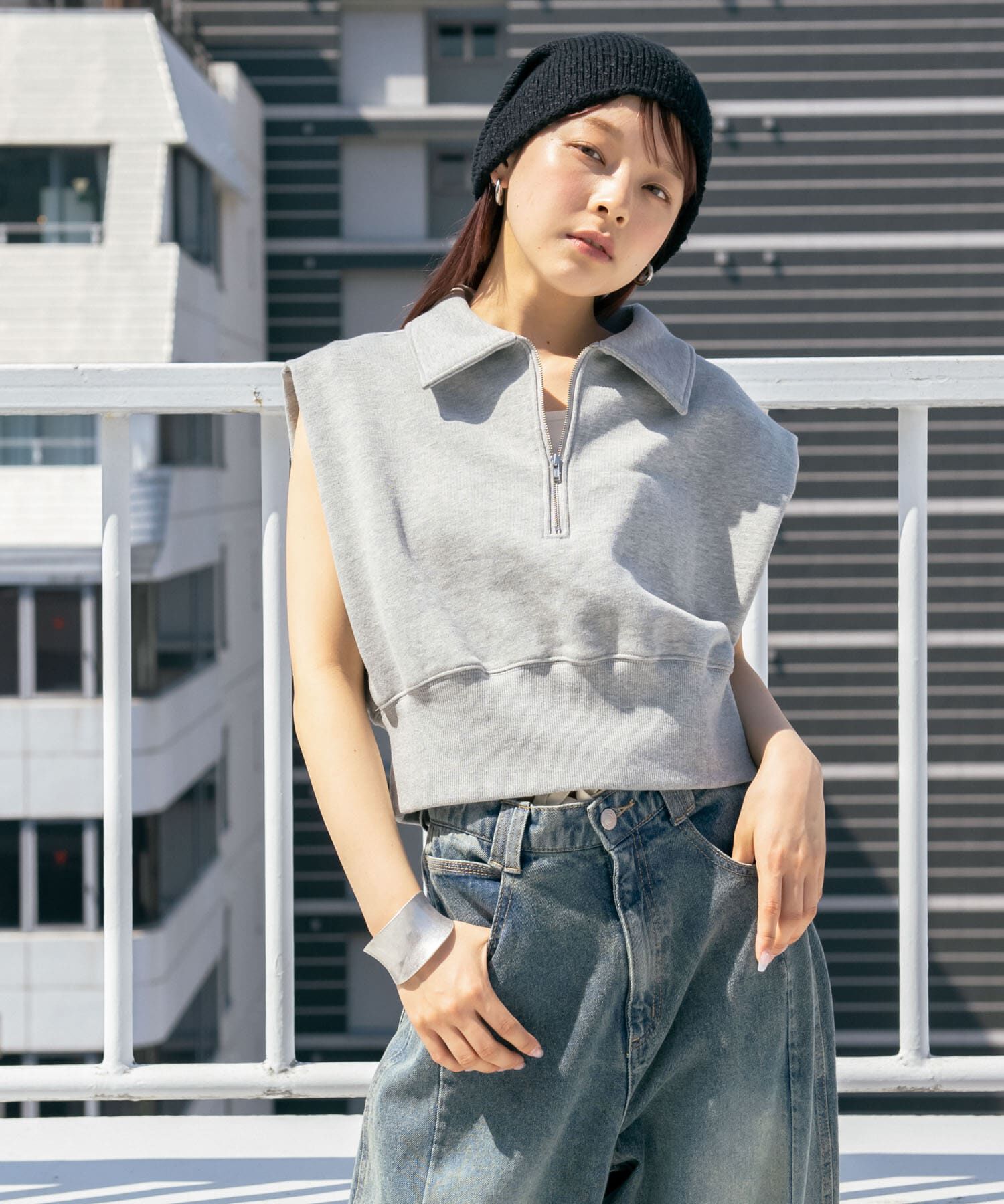  「ショルダータックZIPスウェット」|スウェット・ジャージ|