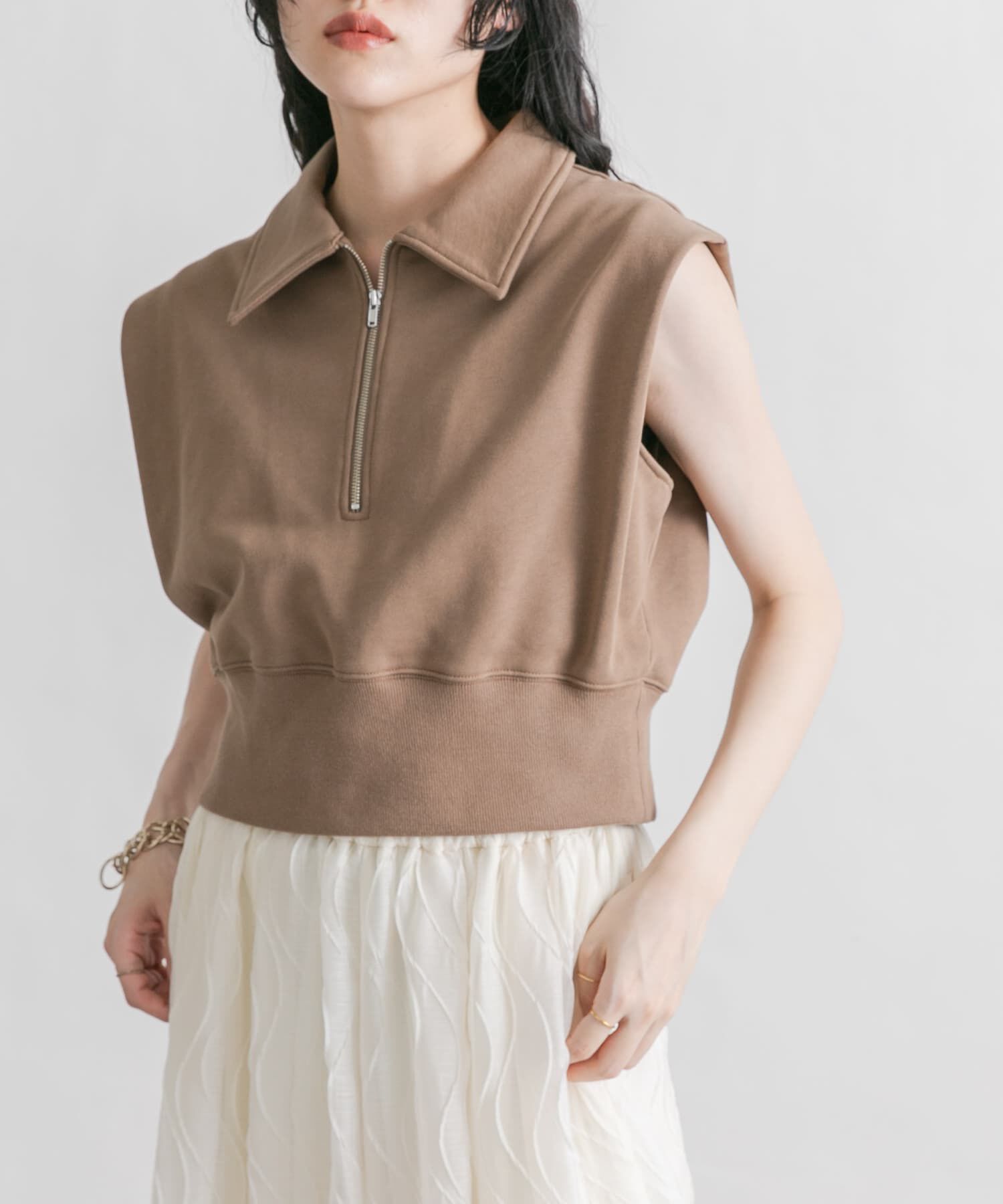  「ショルダータックZIPスウェット」|スウェット・ジャージ|