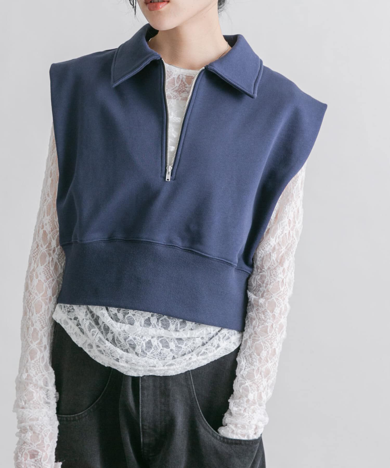  「ショルダータックZIPスウェット」|スウェット・ジャージ|