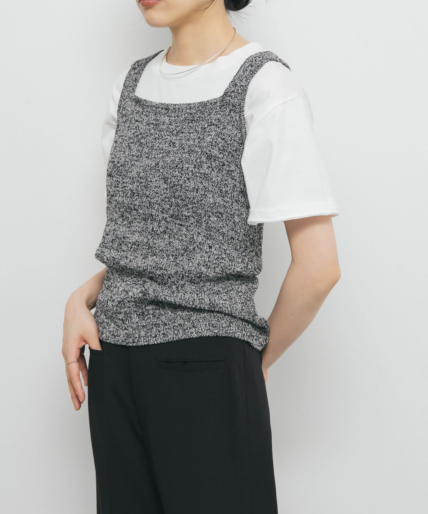  「スクエアニットタンクトップ」|タンクトップ|