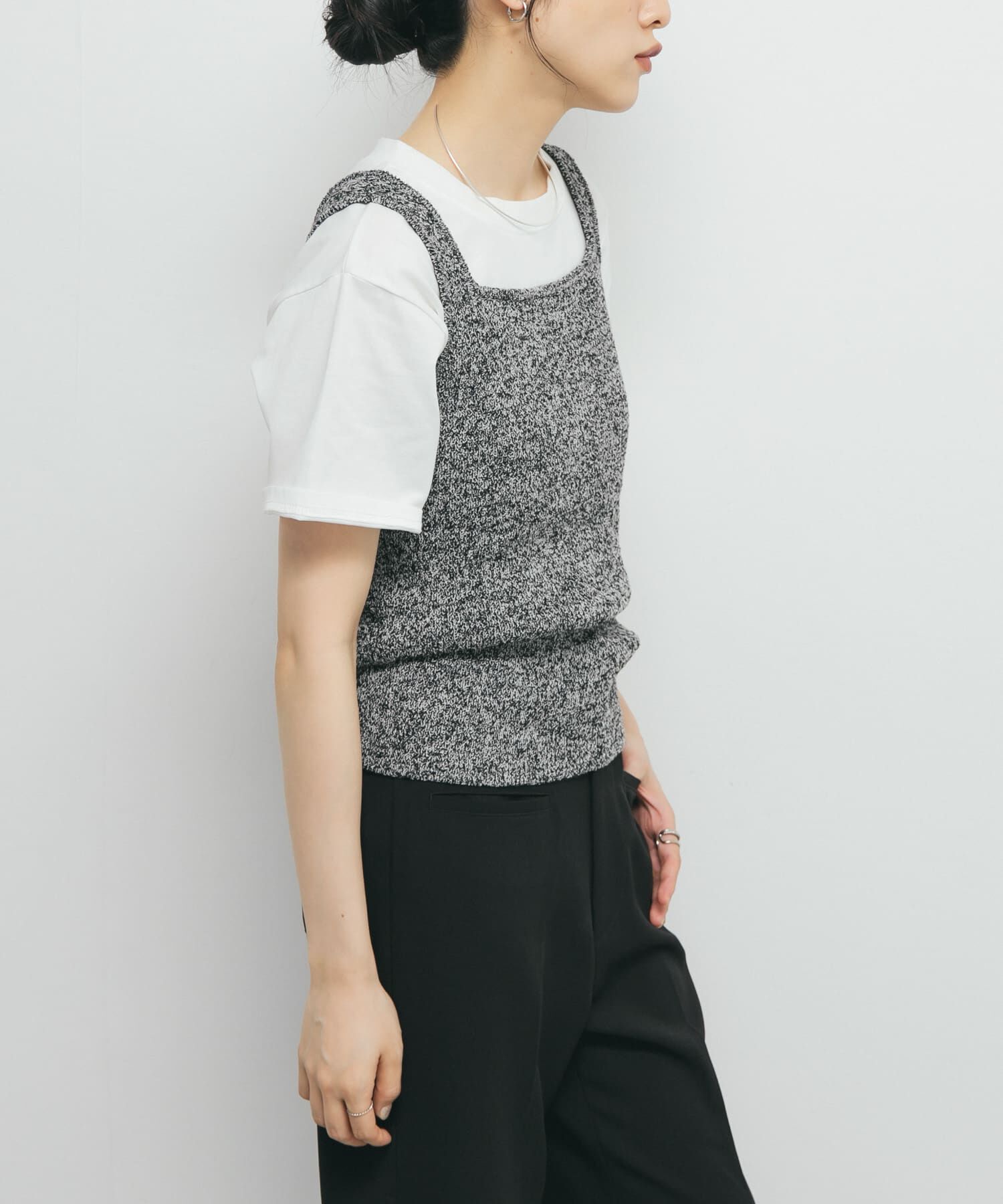  「スクエアニットタンクトップ」|タンクトップ|