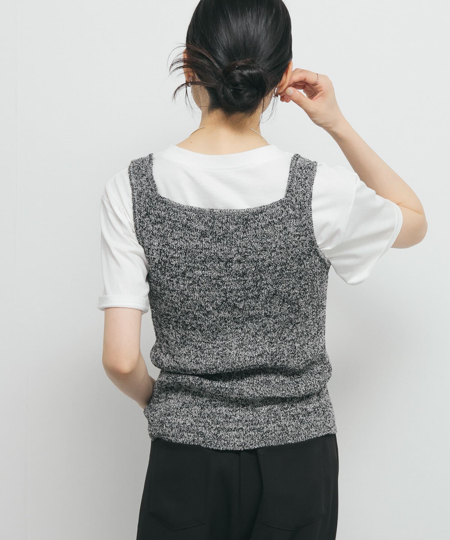  「スクエアニットタンクトップ」|タンクトップ|