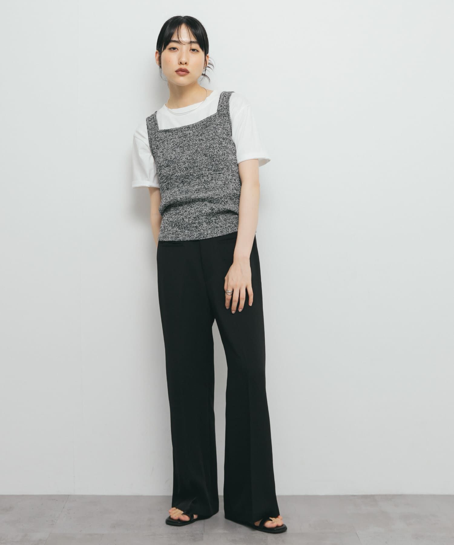  「スクエアニットタンクトップ」|タンクトップ|