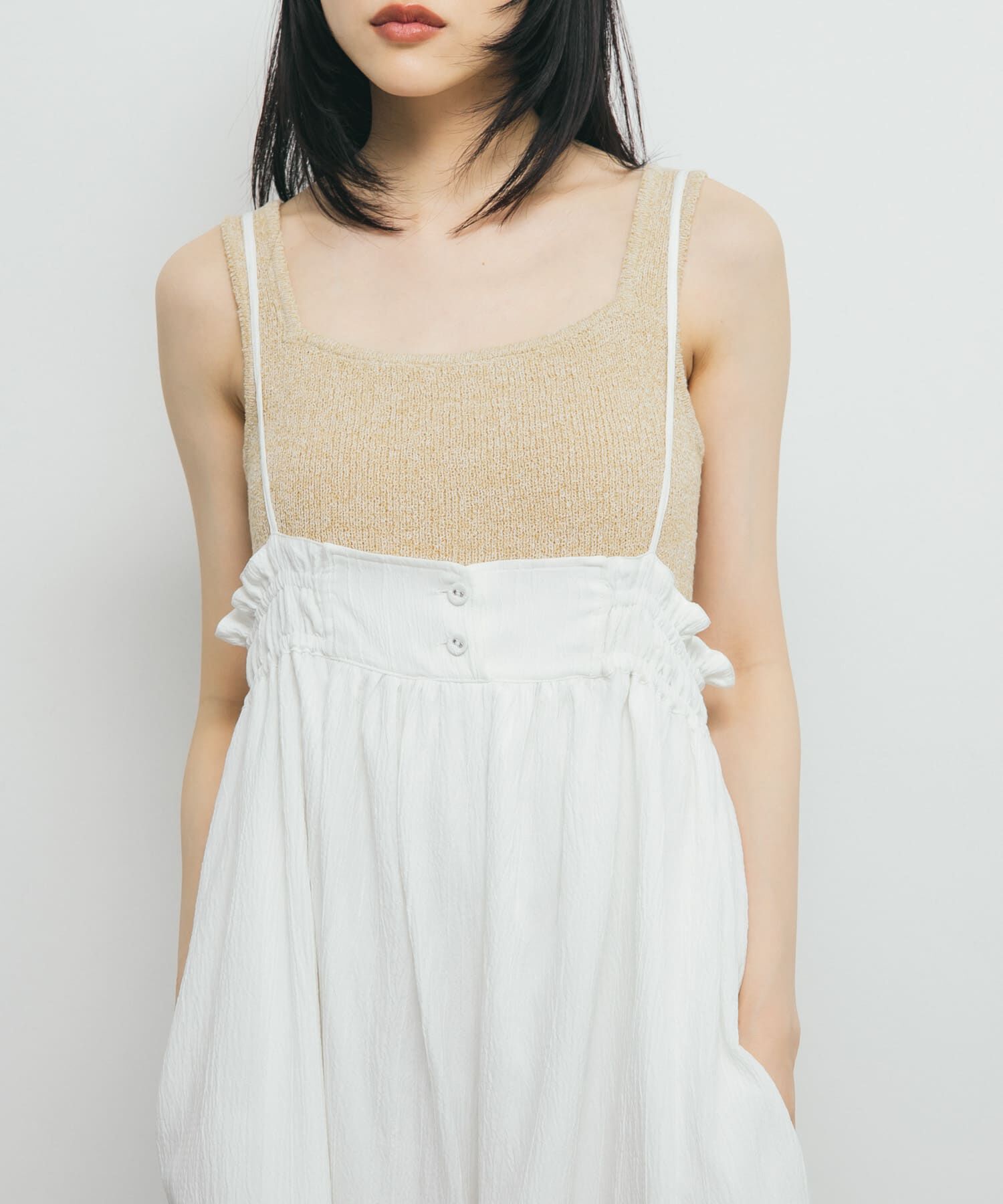  「スクエアニットタンクトップ」|タンクトップ|