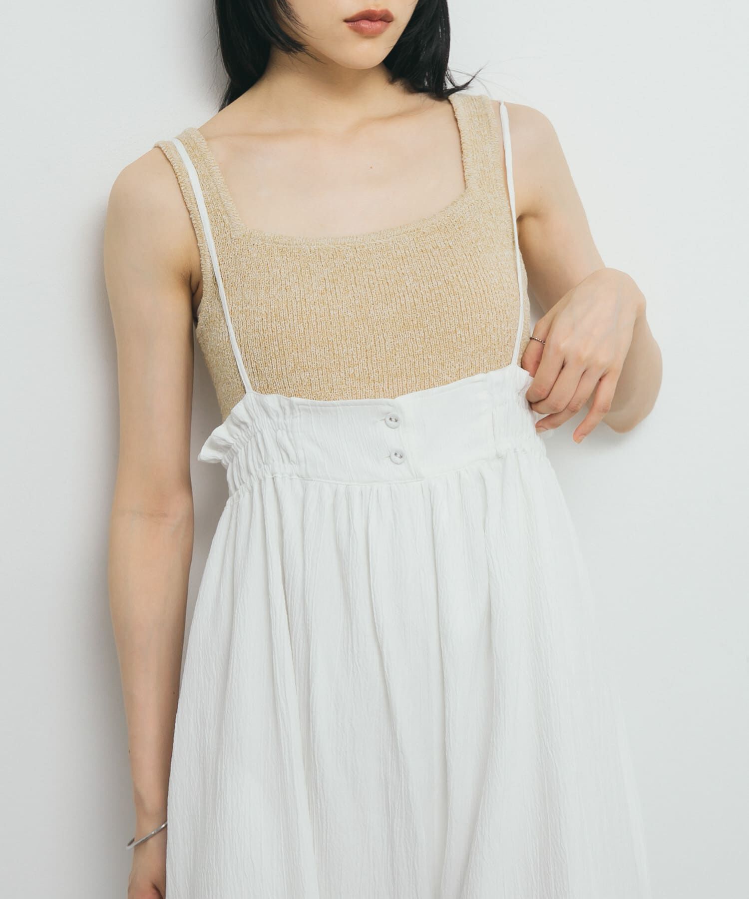  「スクエアニットタンクトップ」|タンクトップ|