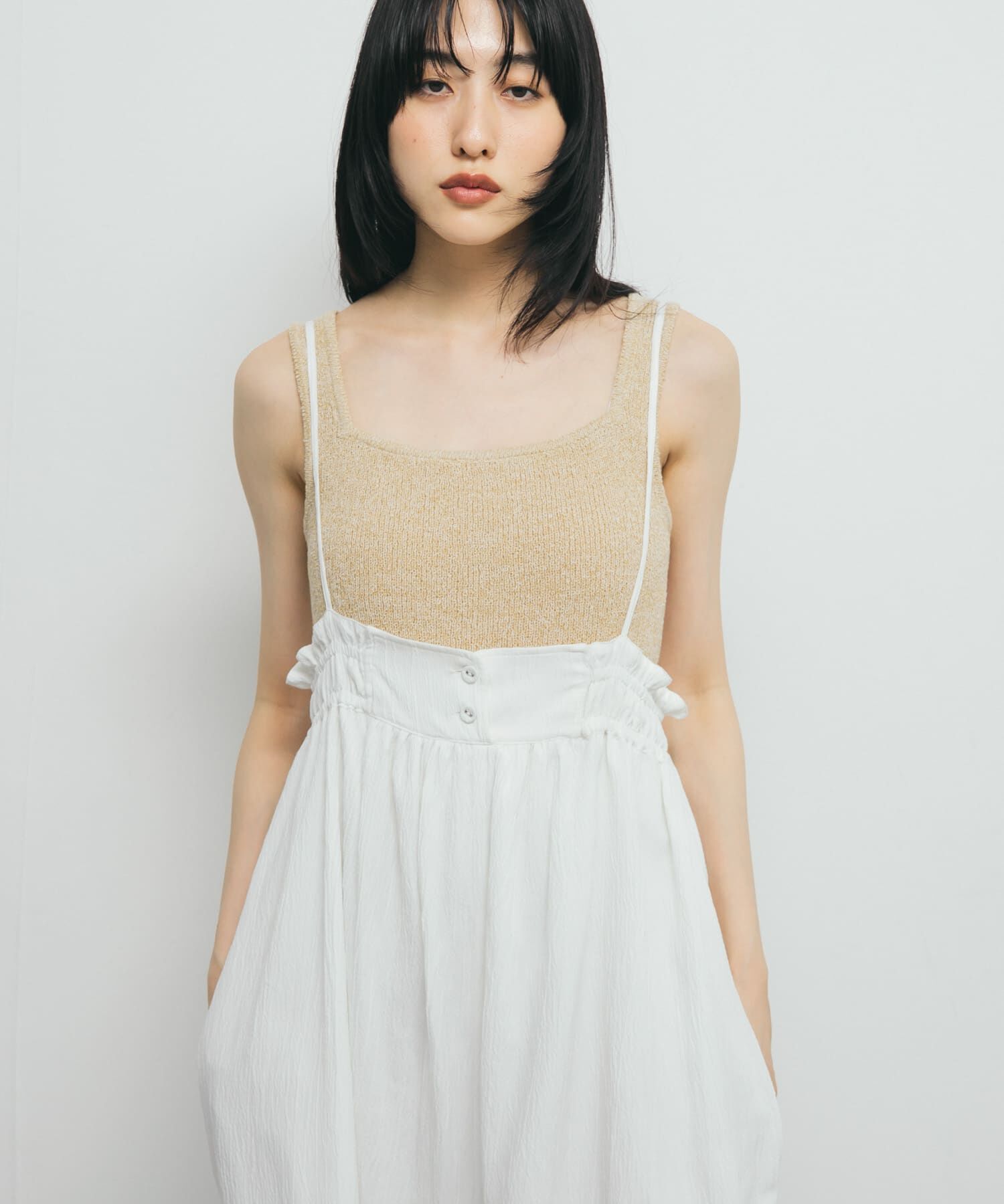  「スクエアニットタンクトップ」|タンクトップ|