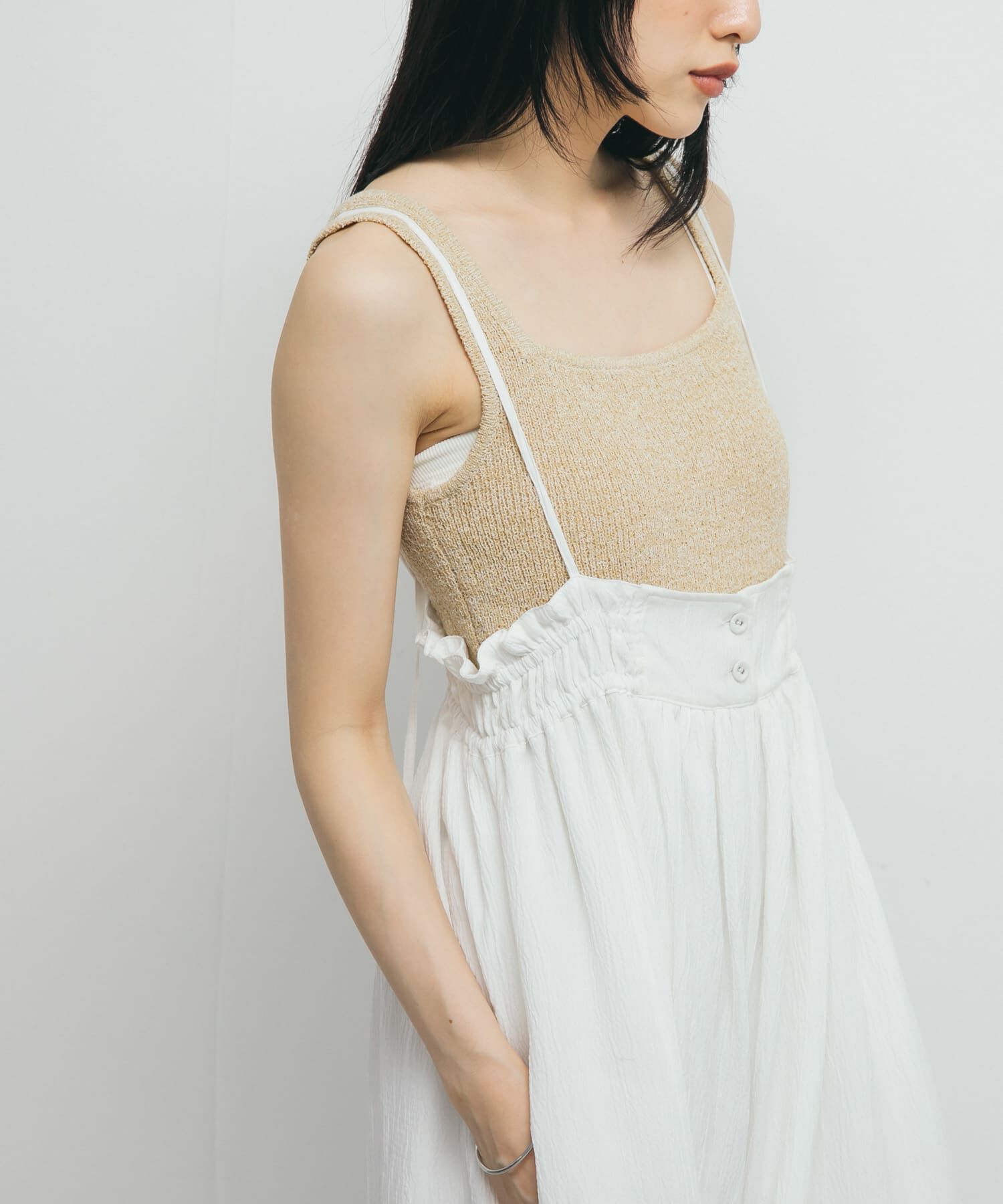  「スクエアニットタンクトップ」|タンクトップ|