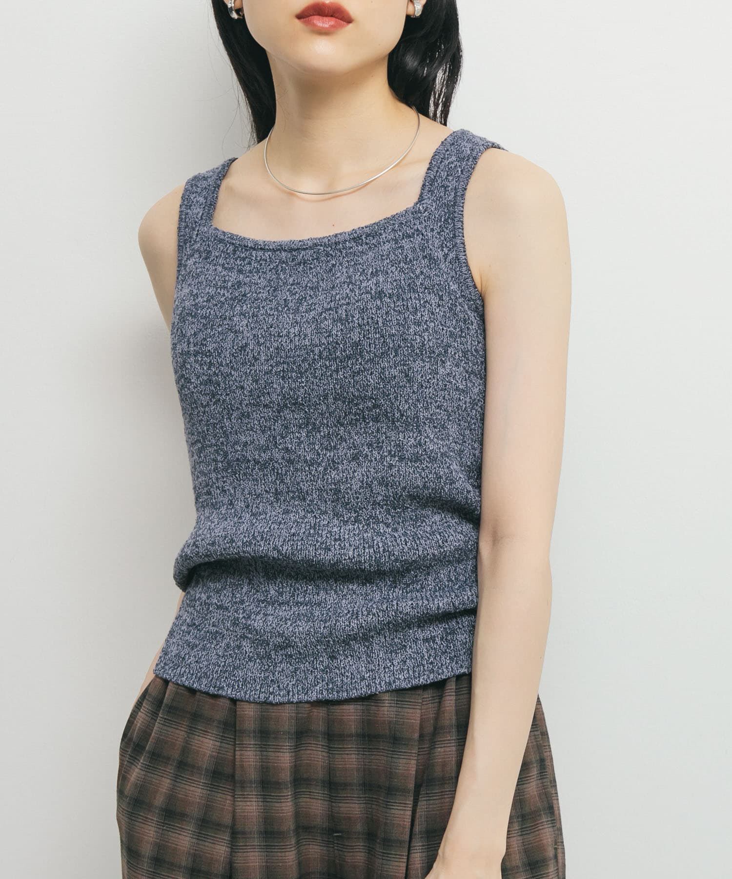  「スクエアニットタンクトップ」|タンクトップ|