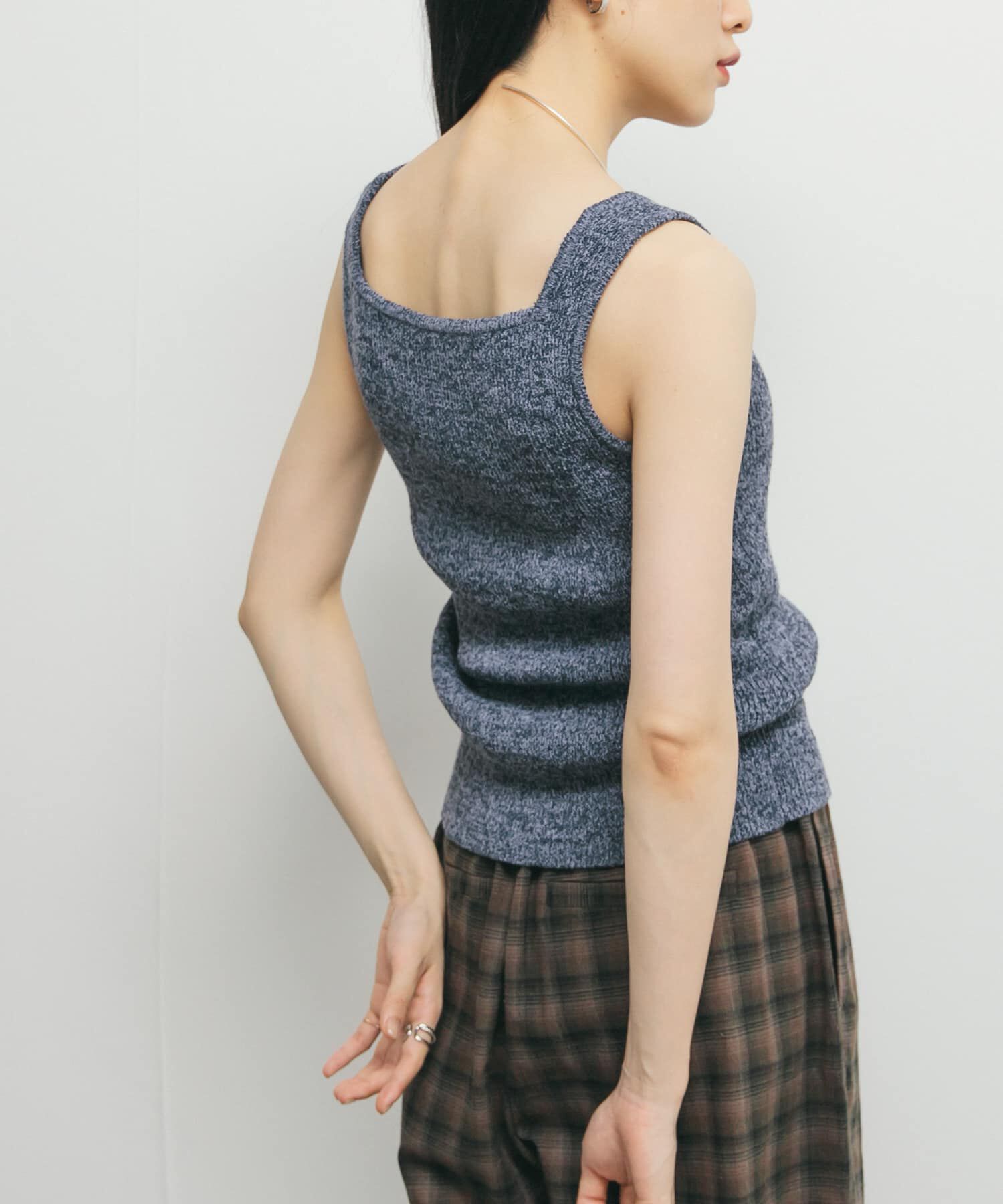  「スクエアニットタンクトップ」|タンクトップ|
