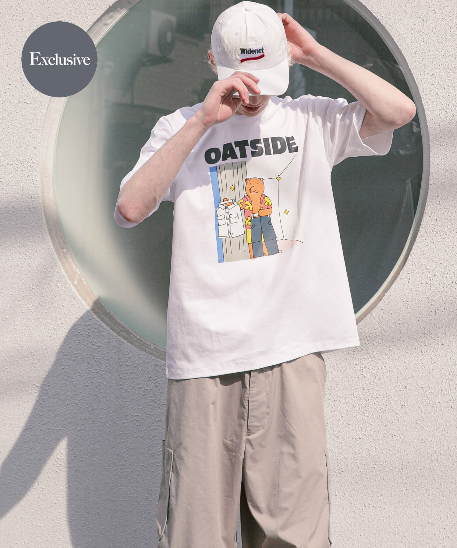 SENSE OF PLACE by URBAN RESEARCH「『別注』OATSIDE&times;SENSE OF PLACE　グラフィックショートスリーブ Tシャツ B」|Tシャツ・カットソー|ホワイト