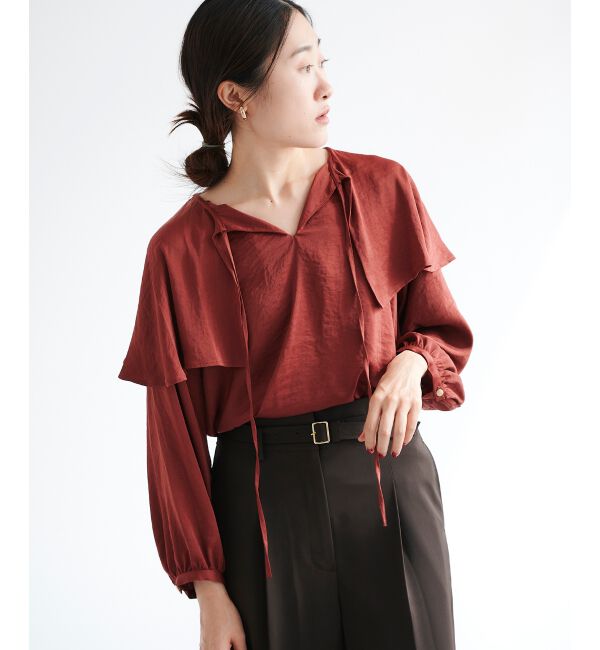 le.coeur blanc「ケープフリルブラウス」|シャツ・ブラウス|