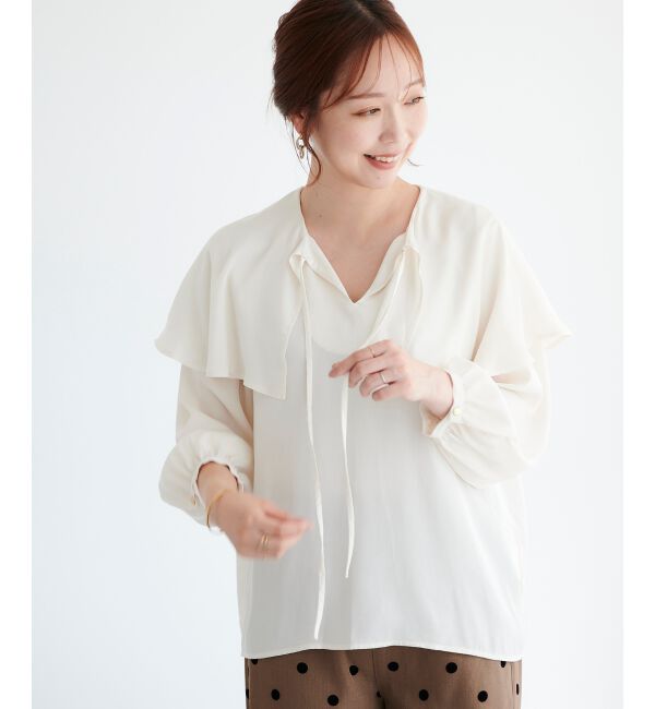 le.coeur blanc「ケープフリルブラウス」|シャツ・ブラウス|