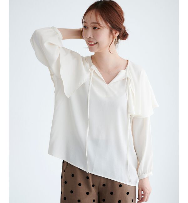 le.coeur blanc「ケープフリルブラウス」|シャツ・ブラウス|