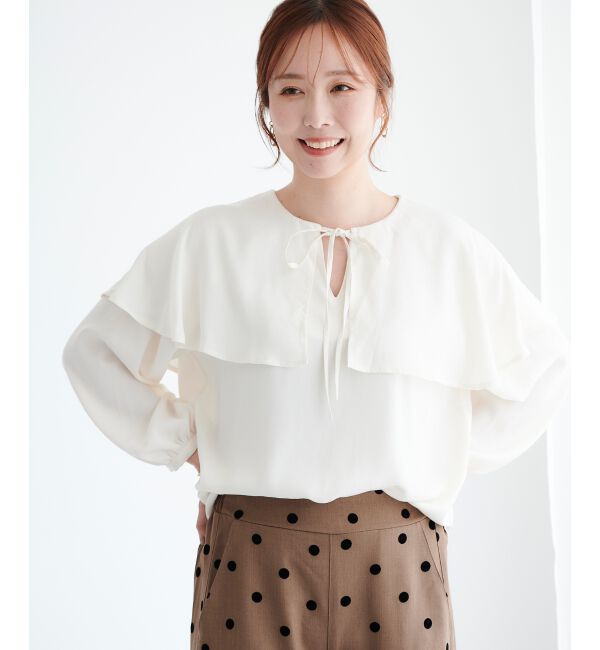 le.coeur blanc「ケープフリルブラウス」|シャツ・ブラウス|