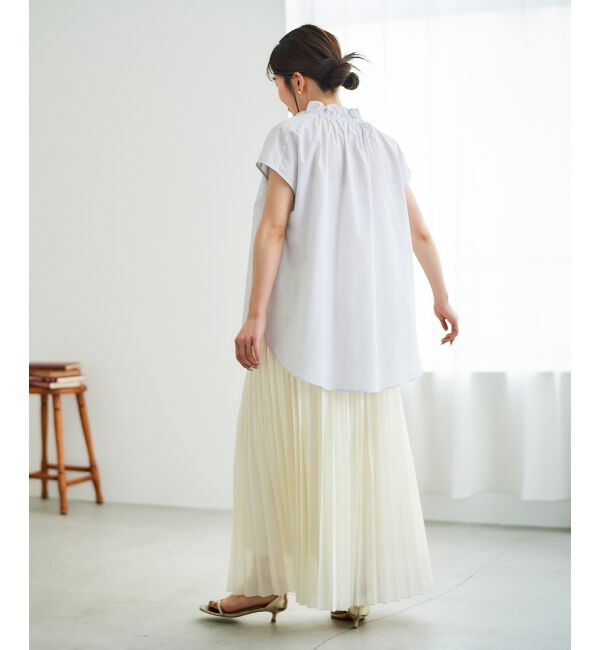  「ストライプフリルカラーブラウス」|シャツ・ブラウス|