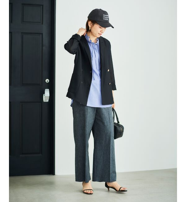  「ストライプフリルカラーブラウス」|シャツ・ブラウス|