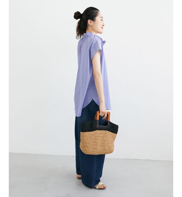  「ストライプフリルカラーブラウス」|シャツ・ブラウス|