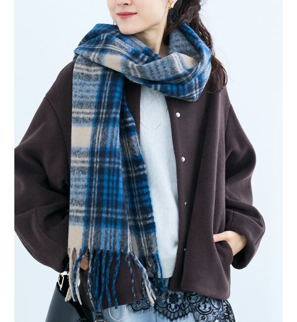  「チェック起毛ストール」|ストール|