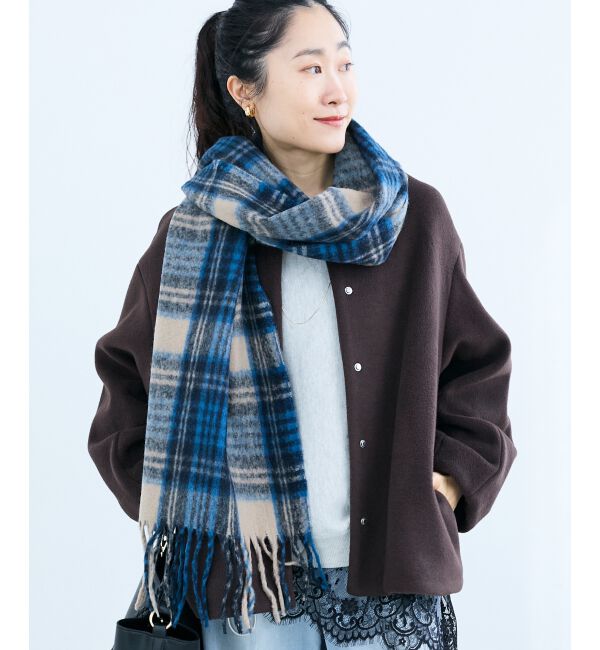  「チェック起毛ストール」|ストール|