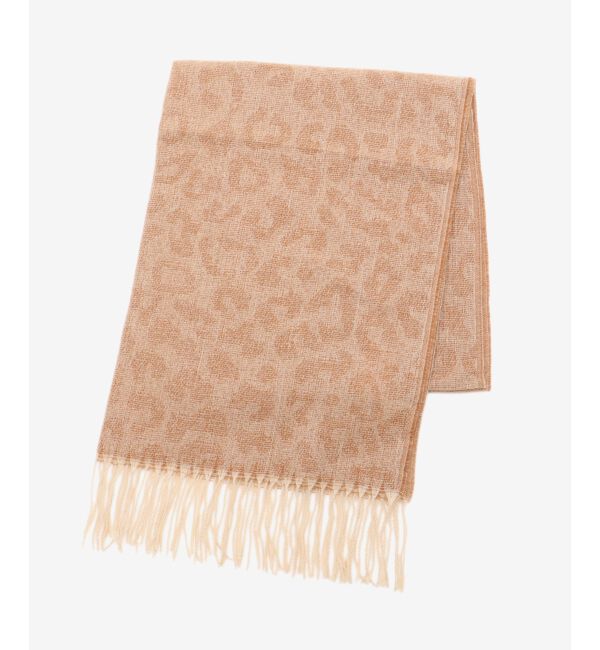  「レオパード＆ヘリンボーン柄ストール」|ストール|