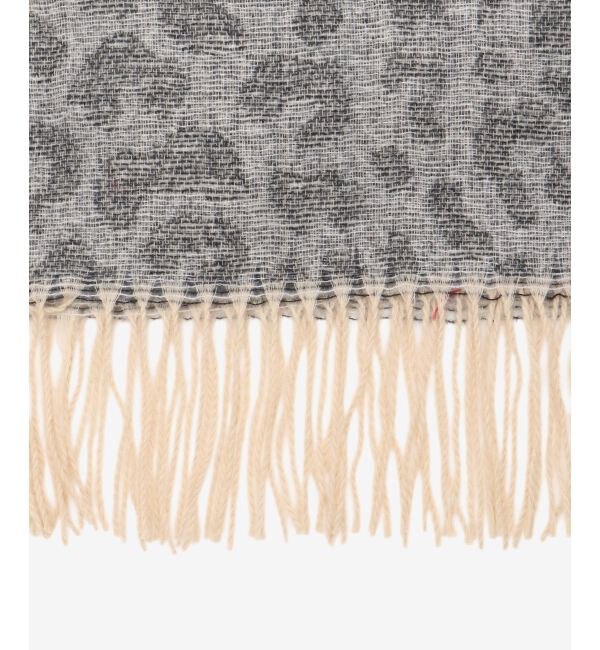  「レオパード＆ヘリンボーン柄ストール」|ストール|