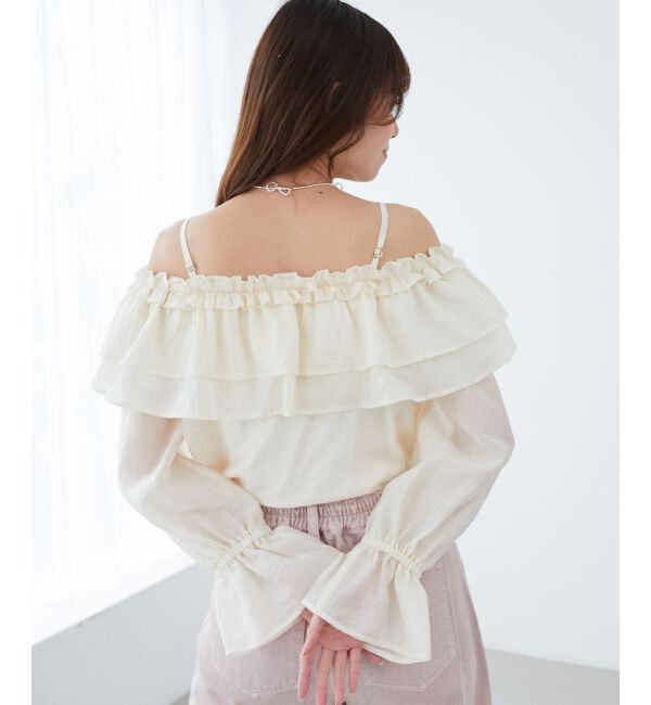  「ティアードフリルオフショルブラウス」|シャツ・ブラウス|