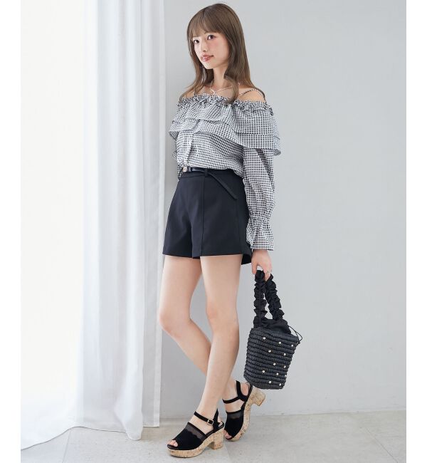  「ティアードフリルオフショルブラウス」|シャツ・ブラウス|