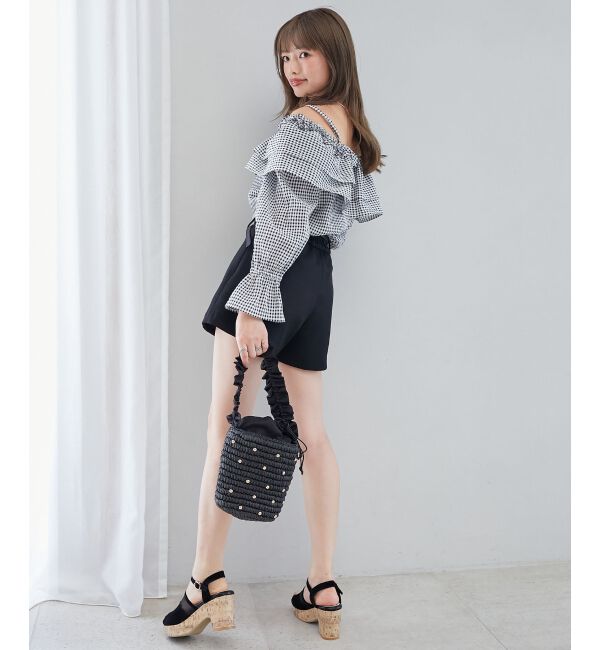  「ティアードフリルオフショルブラウス」|シャツ・ブラウス|