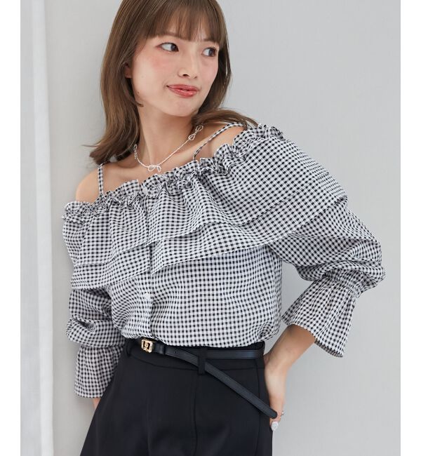  「ティアードフリルオフショルブラウス」|シャツ・ブラウス|