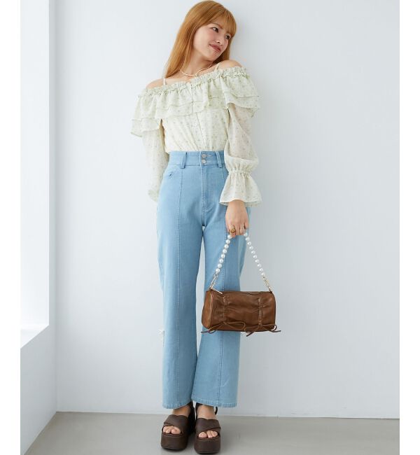  「ティアードフリルオフショルブラウス」|シャツ・ブラウス|