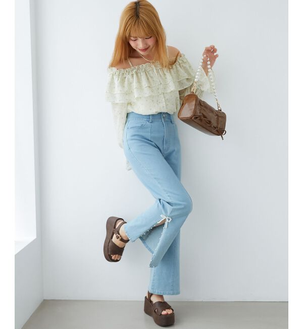  「ティアードフリルオフショルブラウス」|シャツ・ブラウス|