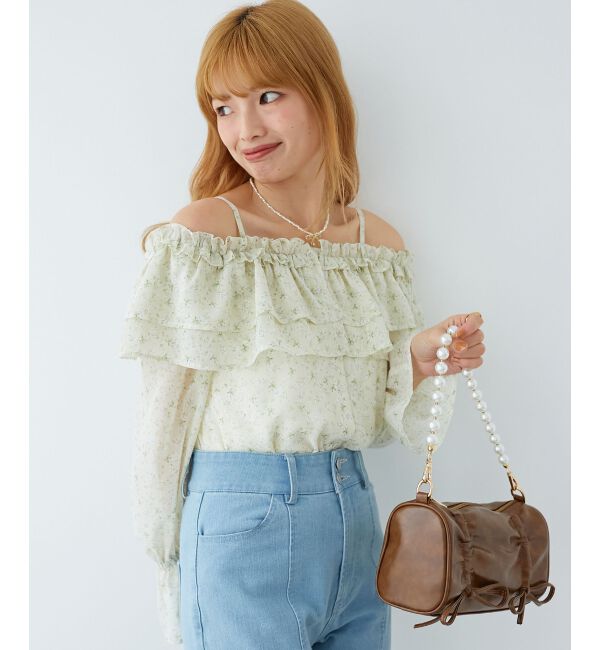  「ティアードフリルオフショルブラウス」|シャツ・ブラウス|