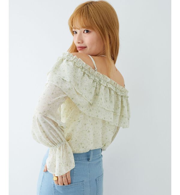  「ティアードフリルオフショルブラウス」|シャツ・ブラウス|
