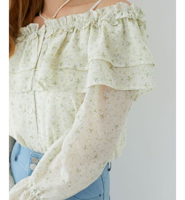  「ティアードフリルオフショルブラウス」|シャツ・ブラウス|