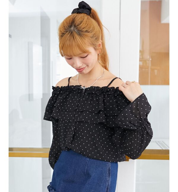  「ティアードフリルオフショルブラウス」|シャツ・ブラウス|