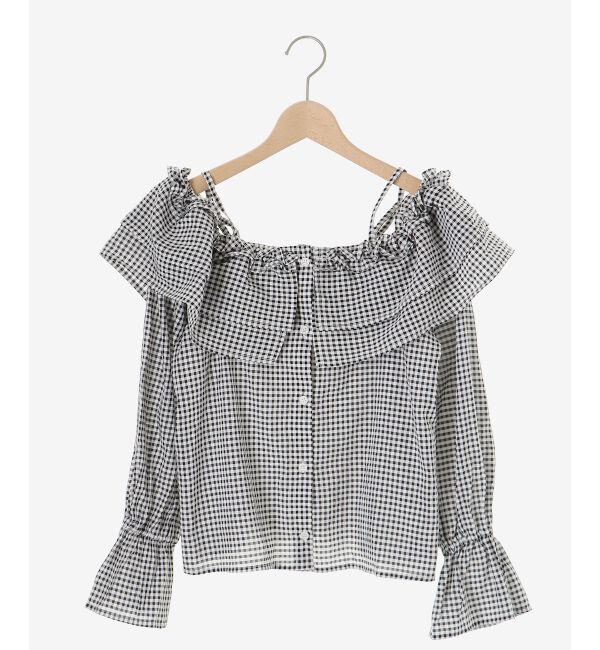  「ティアードフリルオフショルブラウス」|シャツ・ブラウス|