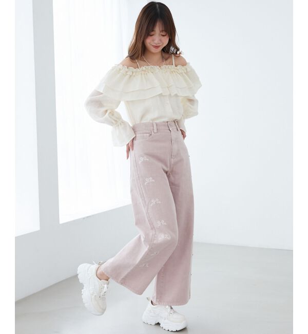  「ティアードフリルオフショルブラウス」|シャツ・ブラウス|