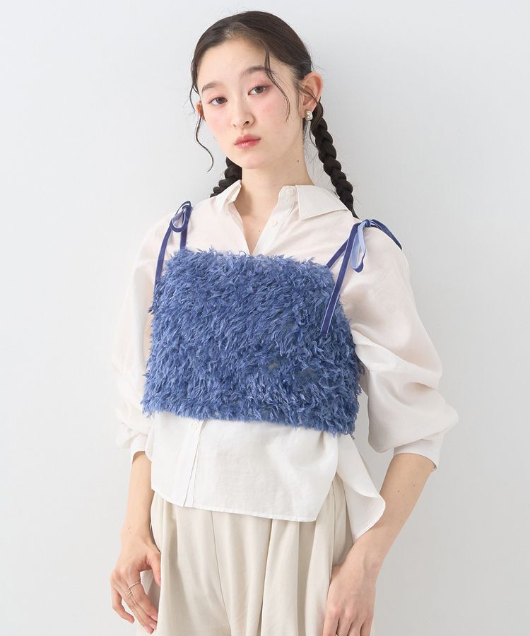 earth music&ecology「【WEB限定】ベロアリボンフェザービスチェ」|ベスト・ジレ|