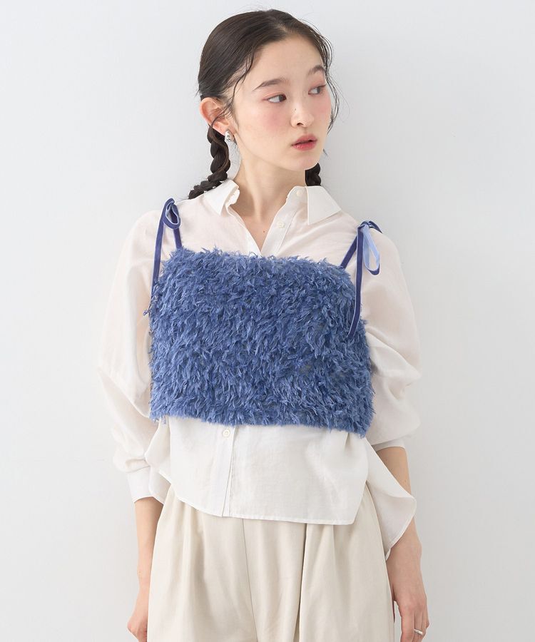 earth music&ecology「【WEB限定】ベロアリボンフェザービスチェ」|ベスト・ジレ|