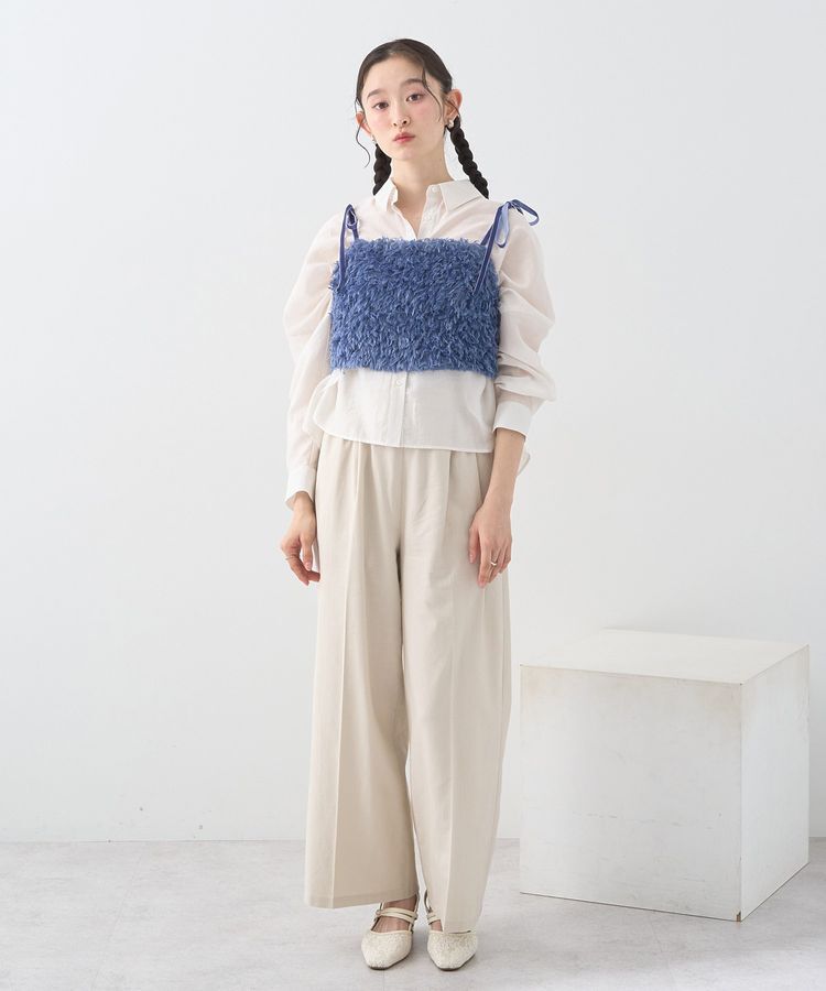 earth music&ecology「【WEB限定】ベロアリボンフェザービスチェ」|ベスト・ジレ|