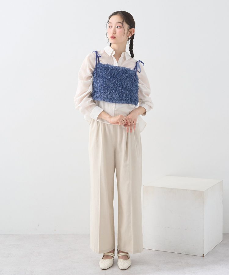 earth music&ecology「【WEB限定】ベロアリボンフェザービスチェ」|ベスト・ジレ|